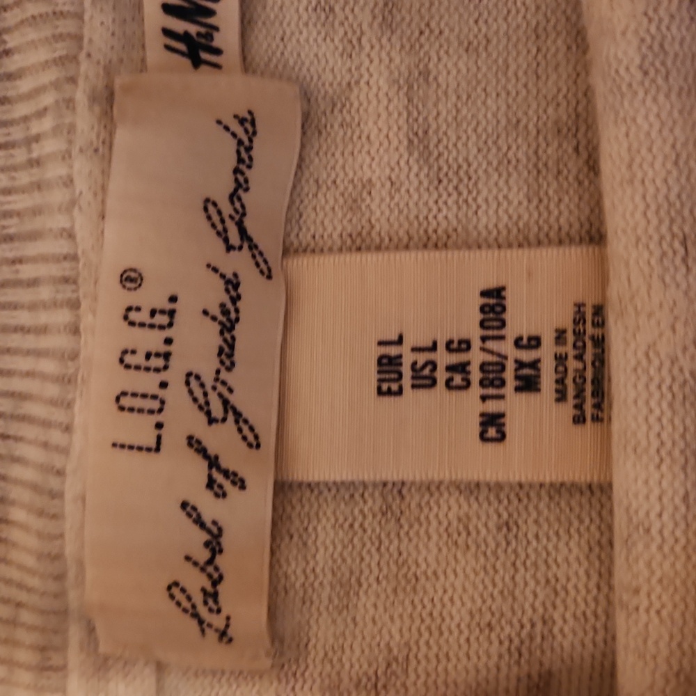 LOGG By H&M White And Gray Heather Look  Sweater Size Large - Picture 2 of 6